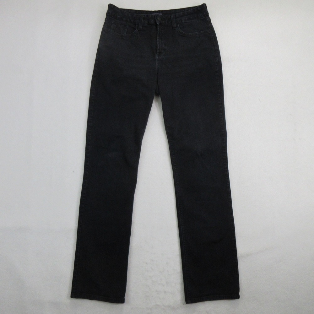 NYDJ Women Jeans Size 8 Straight Leg Black Stretch Denim Mid Rise